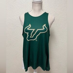 NWT USF Bulls Green & White Tank Top with Bull Logo Size Medium
